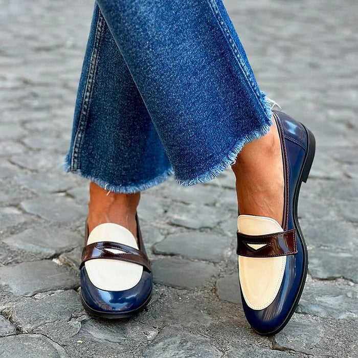 Women's Two-Tone Loafers with Contrast Detail