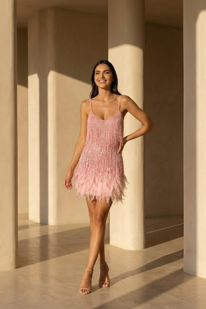Jane | Feather Mini Dress