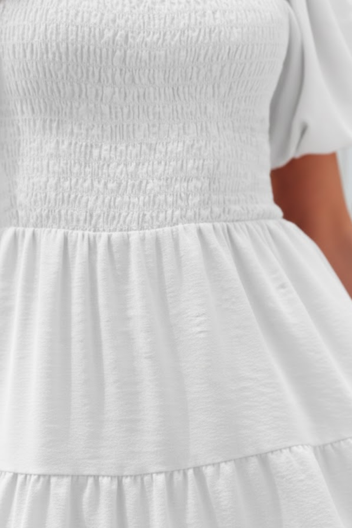 Evie | Midi Dress with Smocked Bodice