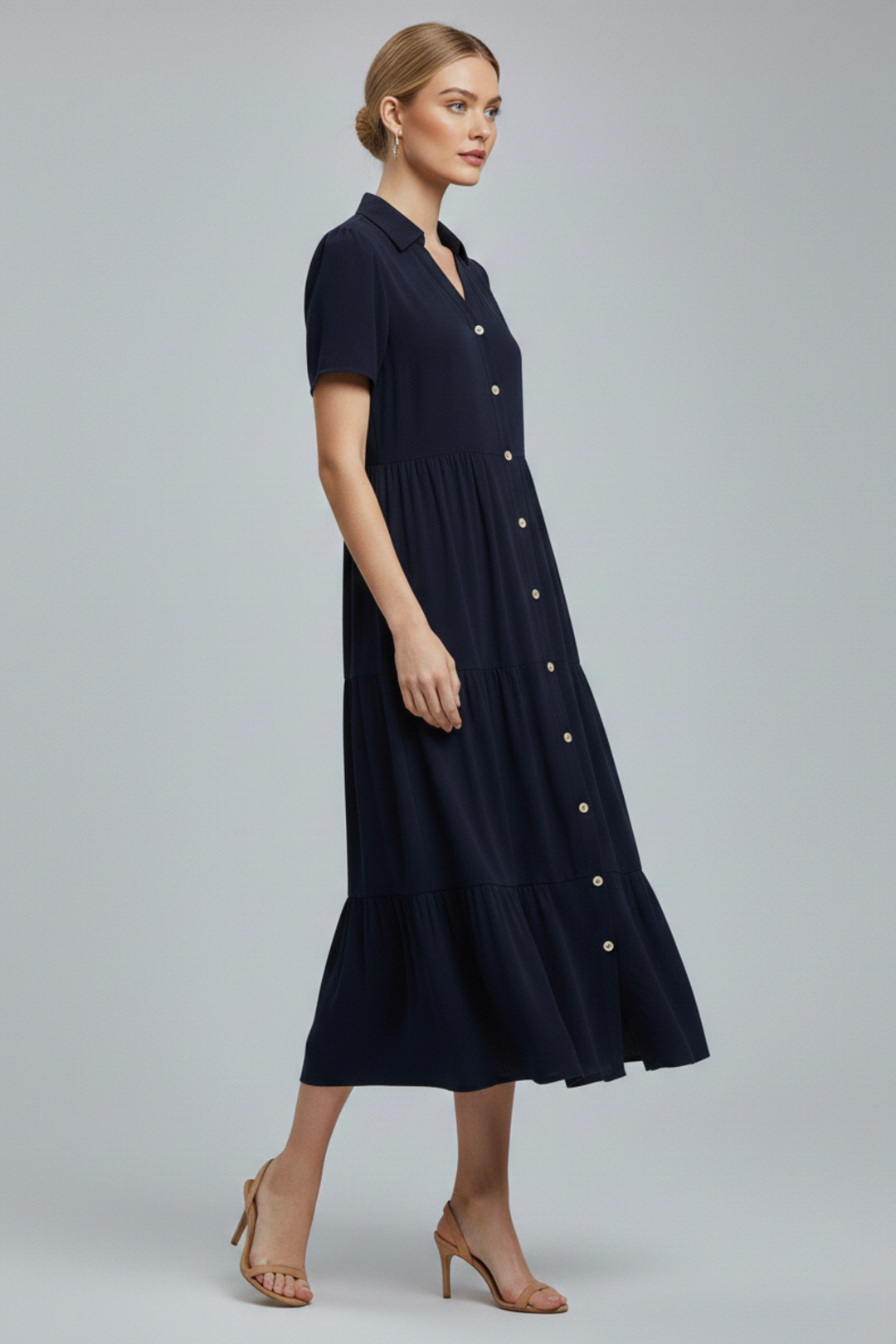 Amara | Midi Dress with Button-Front