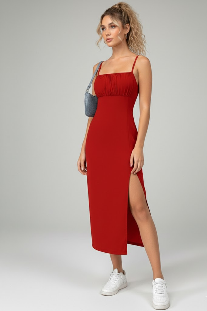 Lila | Midi Dress with Side Split