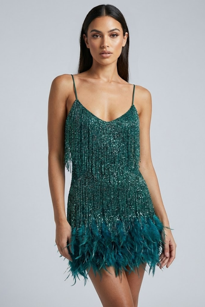 Jane | Feather Mini Dress