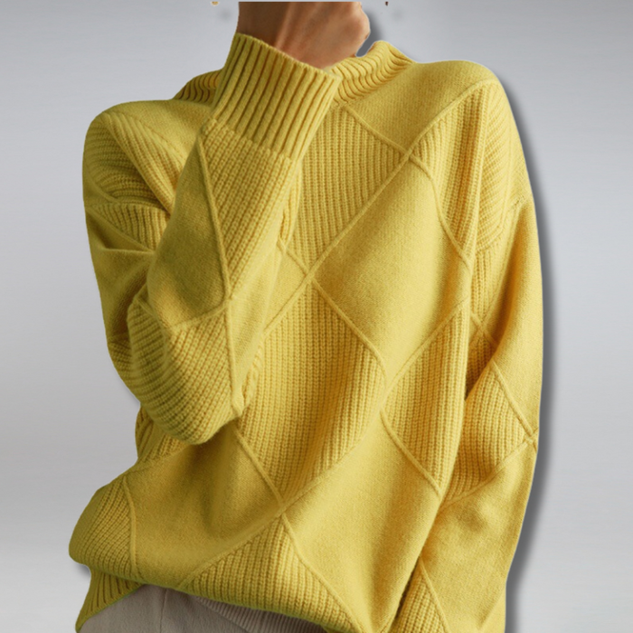 Women's Cable Knit Turtleneck Sweater Long Sleeve