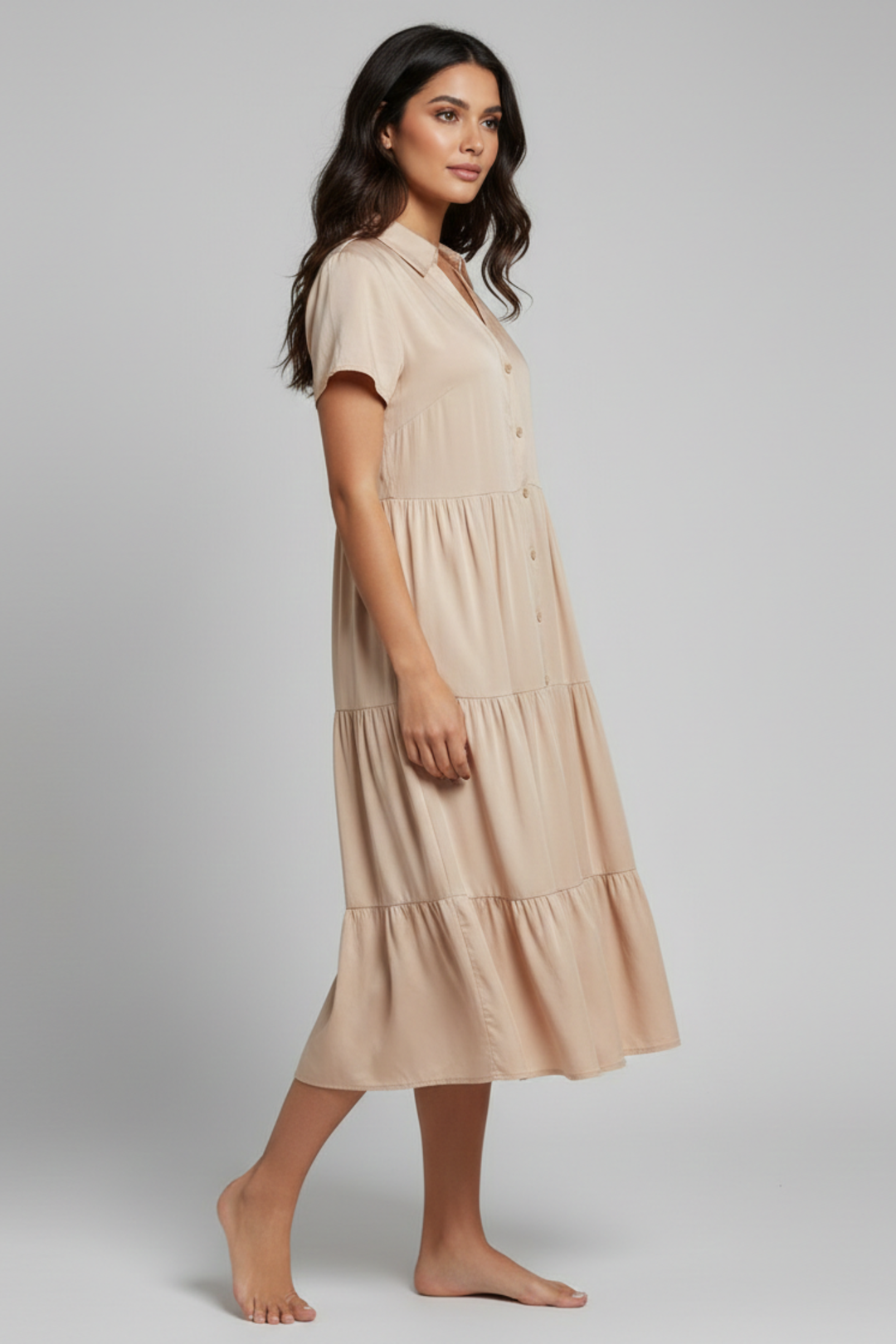 Amara | Midi Dress with Button-Front
