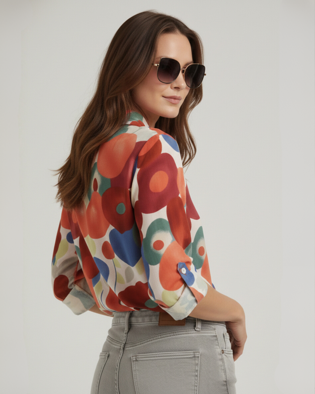 Aylin | Button Blouse with Floral Print