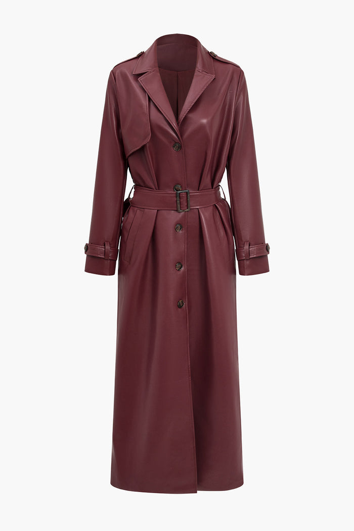 Women's Double-Breasted Trench Coat with Belt