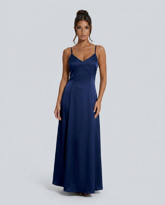 Vera | Spaghetti Strap A-Line Slip Maxi Dress