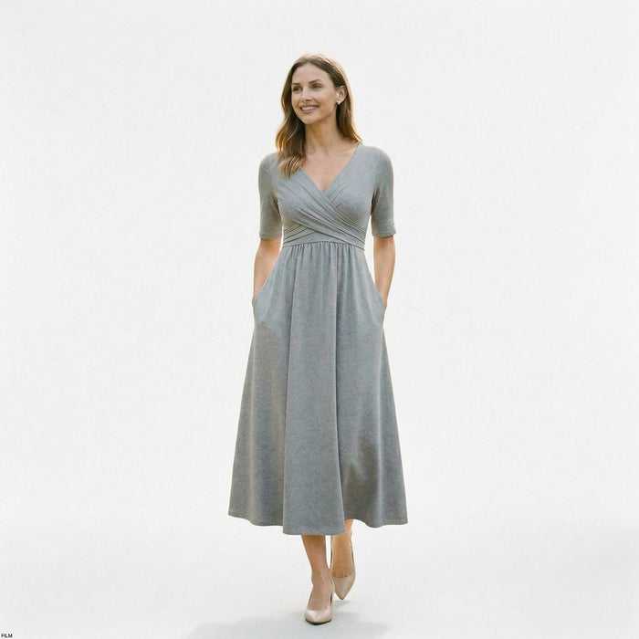 Saskia | Wrap Front Summer Midi Dress