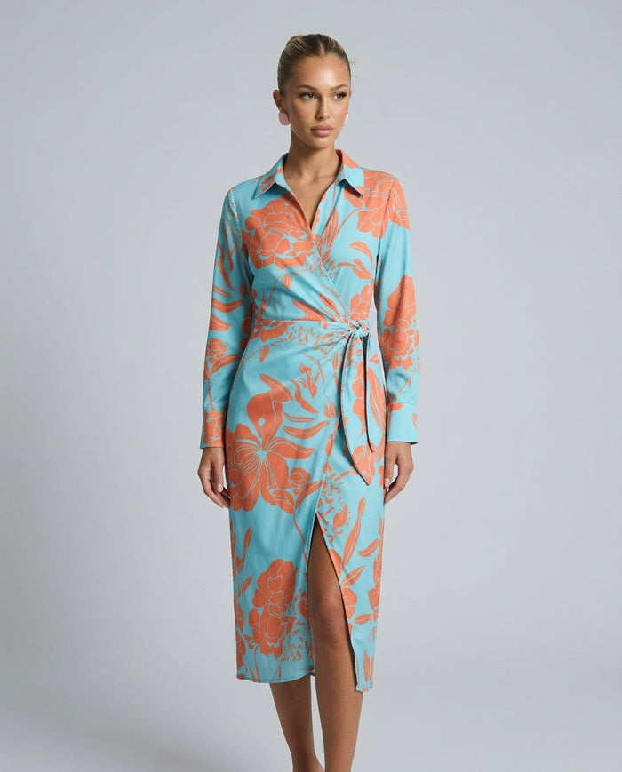 Esmee | Wrap Midi Dress in Print & Solid colors