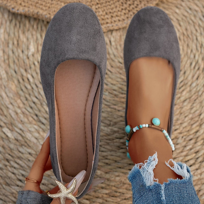 Women's Ballet Flats Slip-On with Round Toe