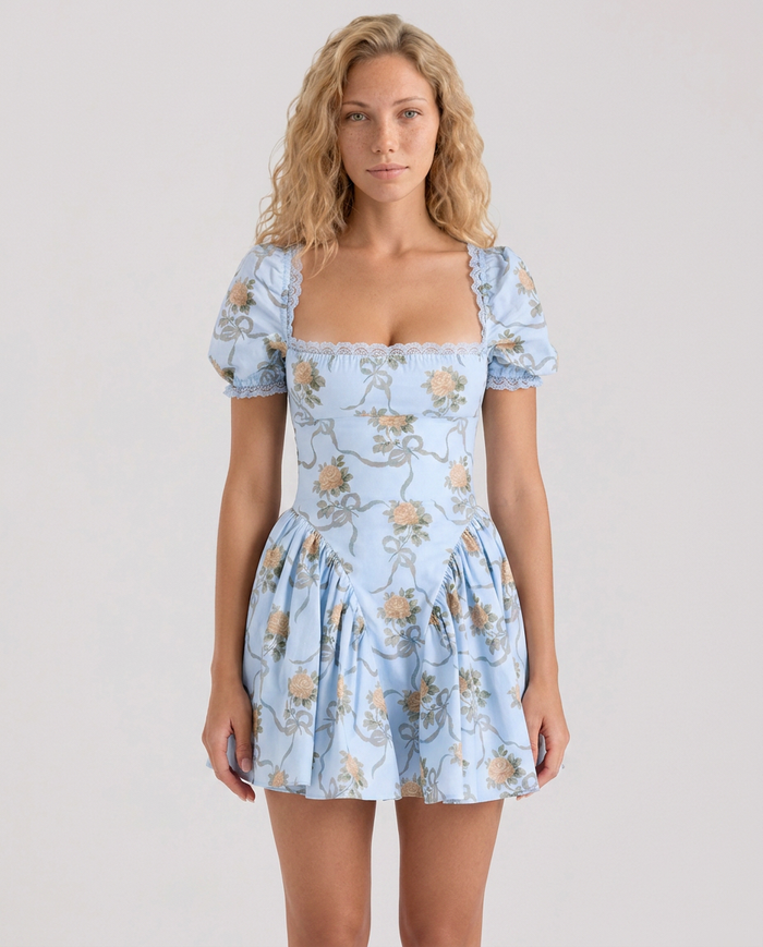 Melisa | Print Cotton Mini Dress