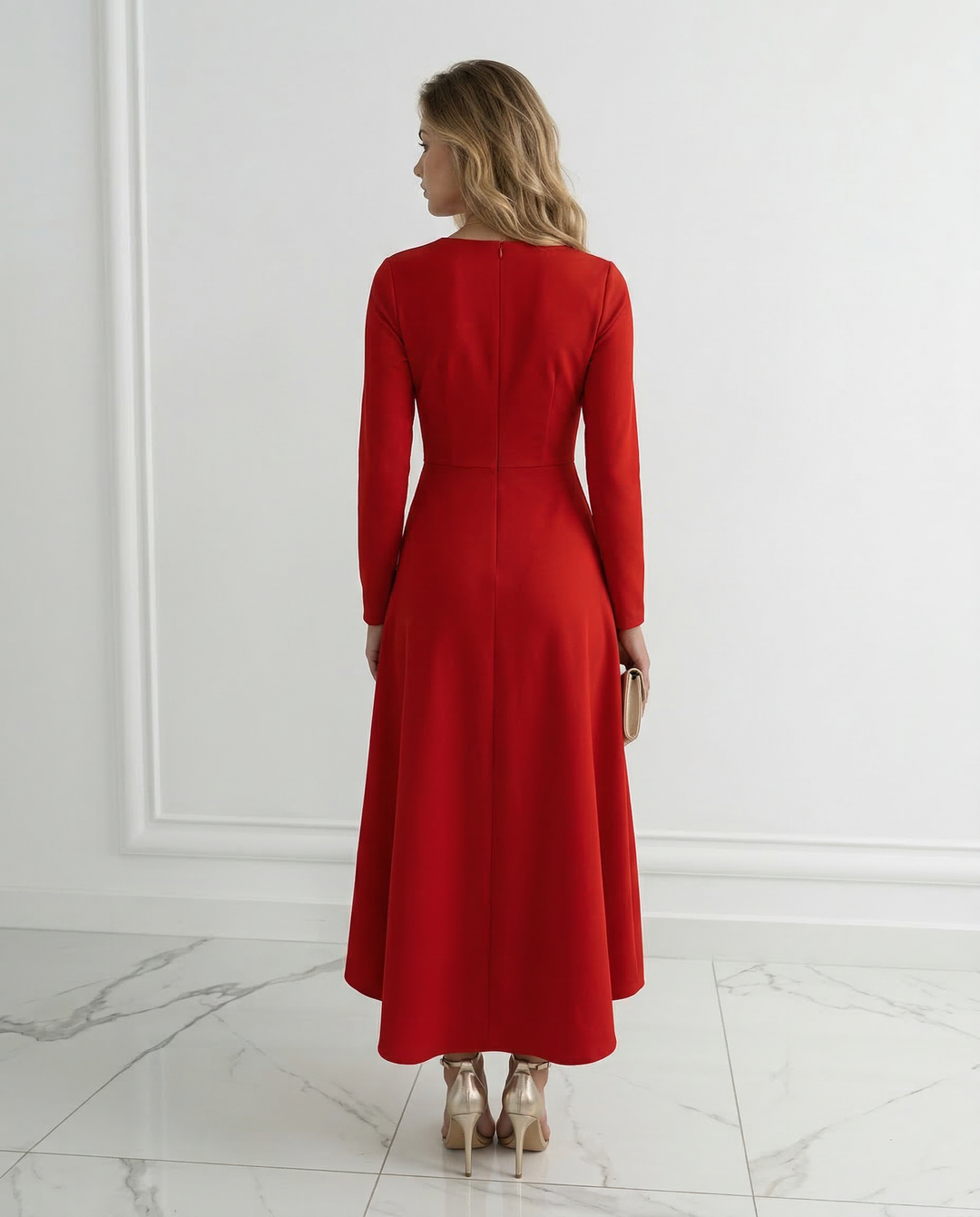 Charlotte | Wrap Midi Dress with Long Sleeves