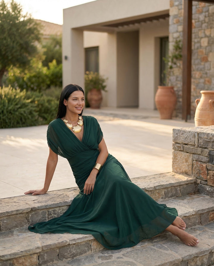 Eloria | Maxi Dress with Draped V-Neck