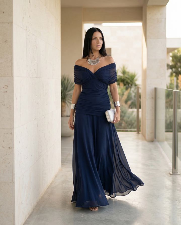 Eloria | Maxi Dress with Draped V-Neck