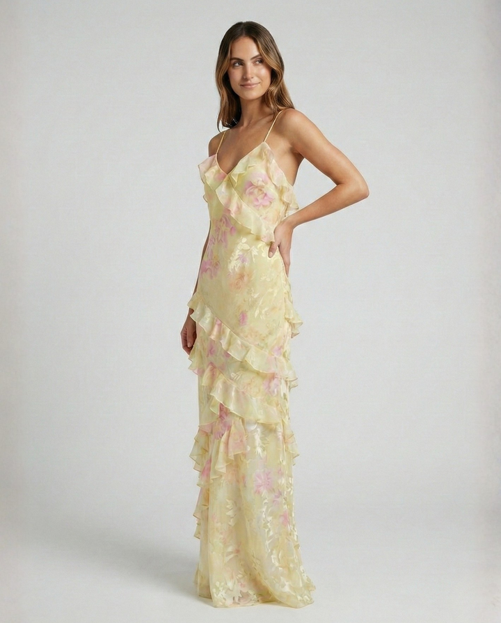 Isabella | Maxi Dress with Layered Ruffle Skirt
