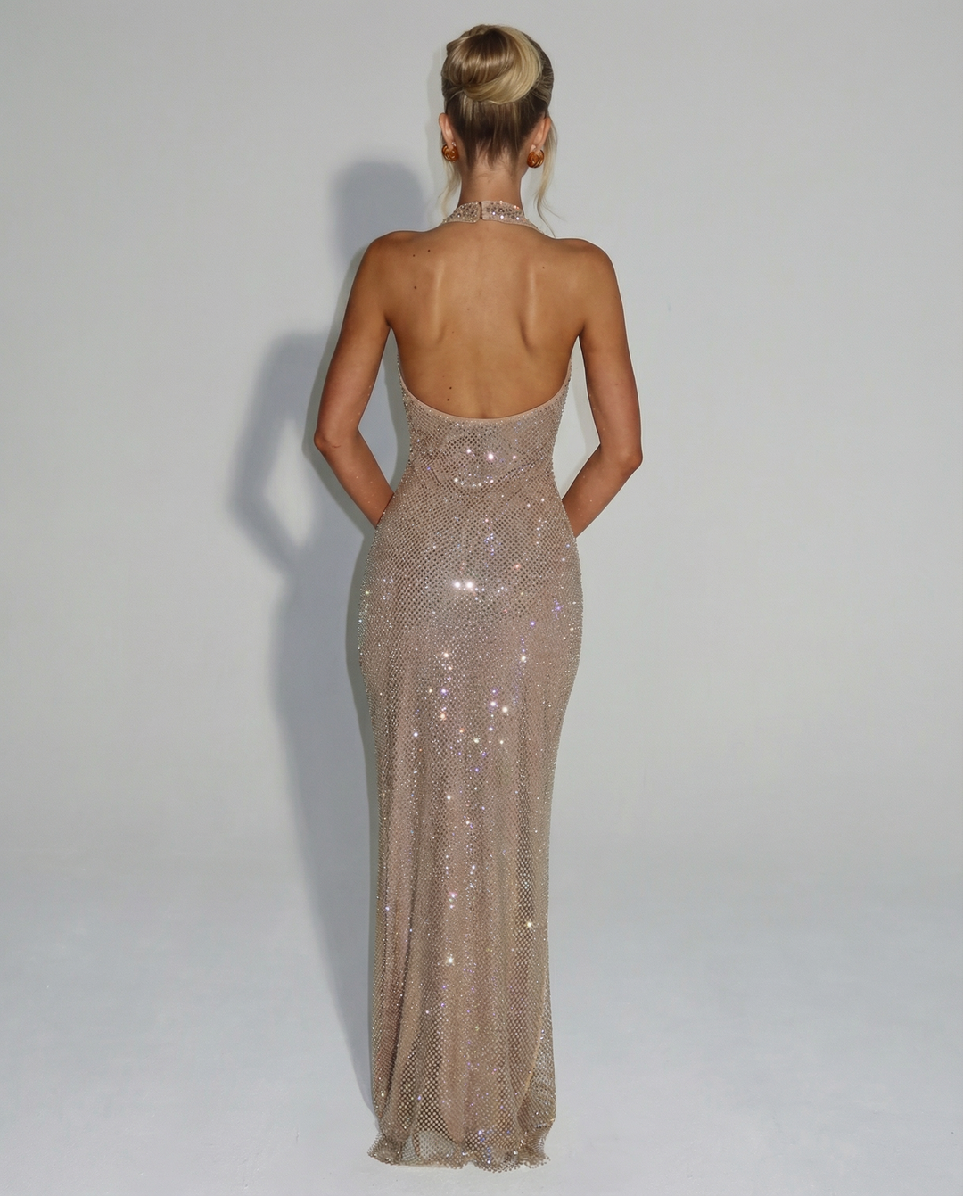 Julianna | Maxi Dress with Sequin Halter Neck