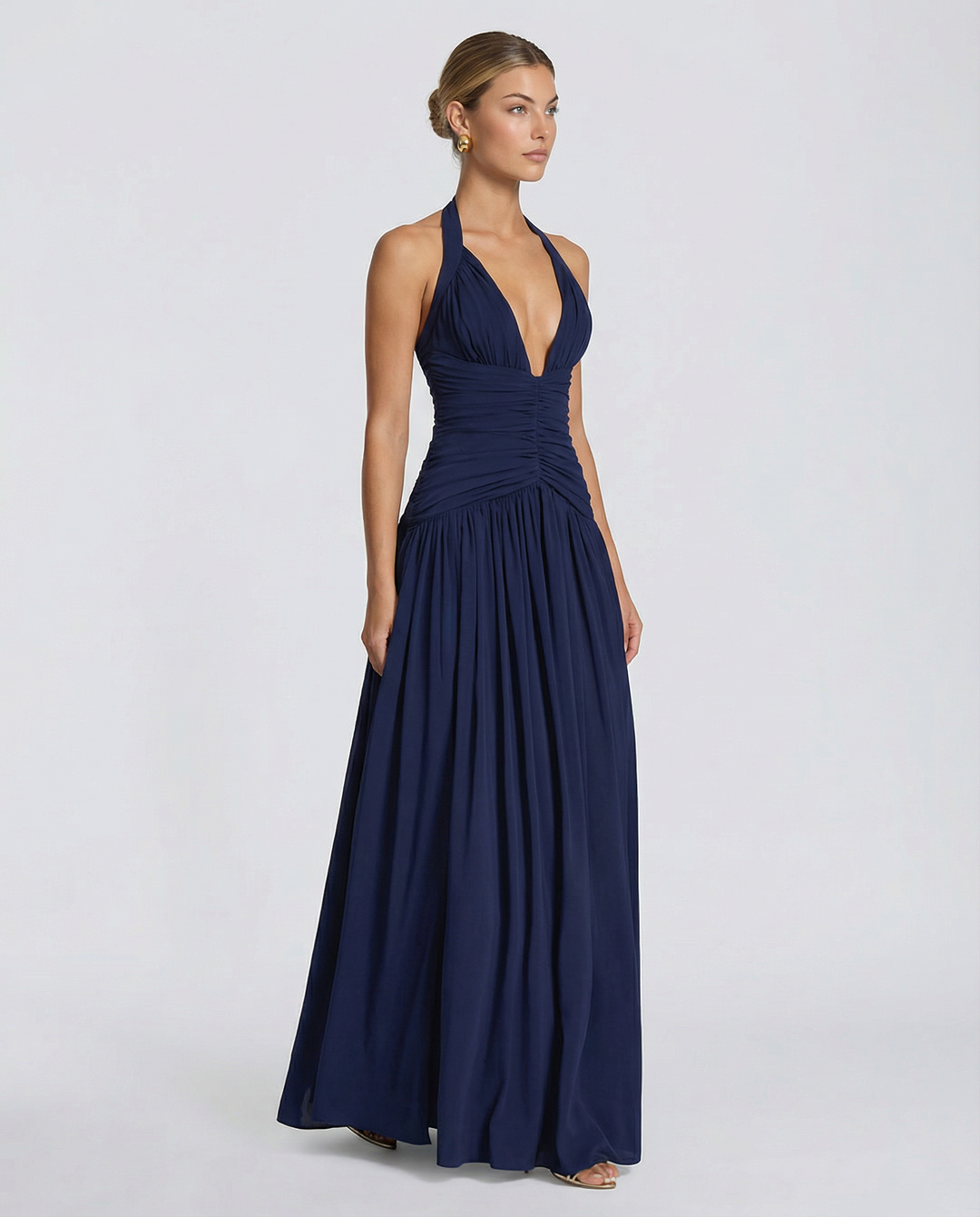 Margaret | Maxi Dress with Halter Neck and Ruched Corset