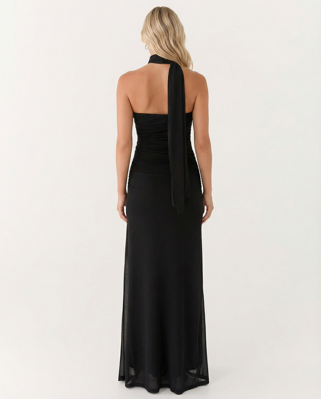Lindsay | Maxi Dress with One-Shoulder Scarf Neckline