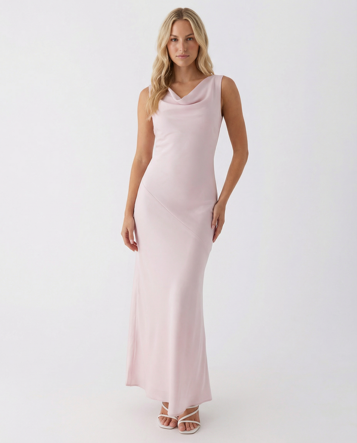 Muriel | Maxi Dress with Cowl Neck and Open Back
