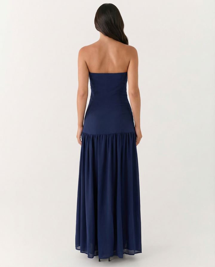 Polly | Strapless Maxi Dress with Side Slit