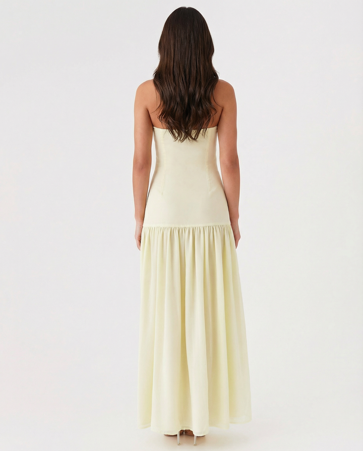 Polly | Strapless Maxi Dress with Side Slit