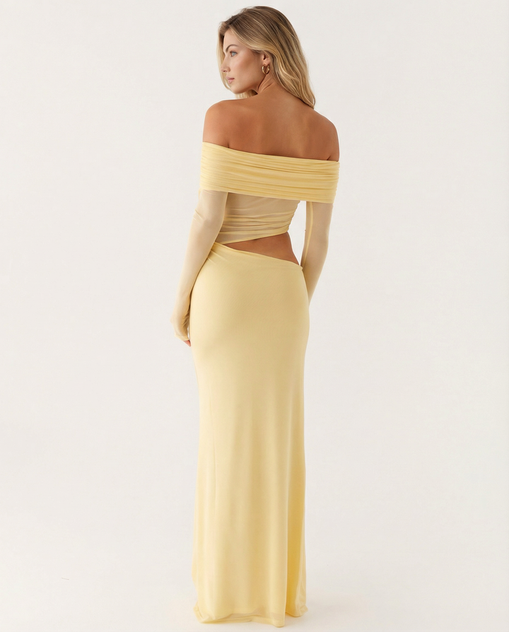Bertie | Off Shoulder Maxi Dress with Side Cut-Outs