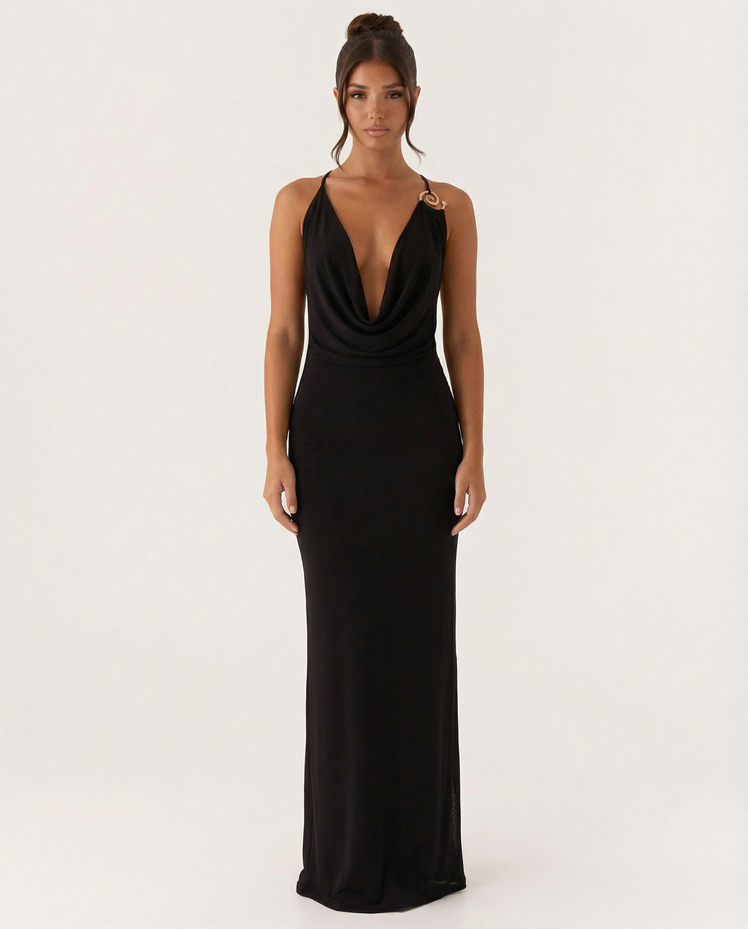 Sherri | Maxi Dress with Cowl Neck and Open Back