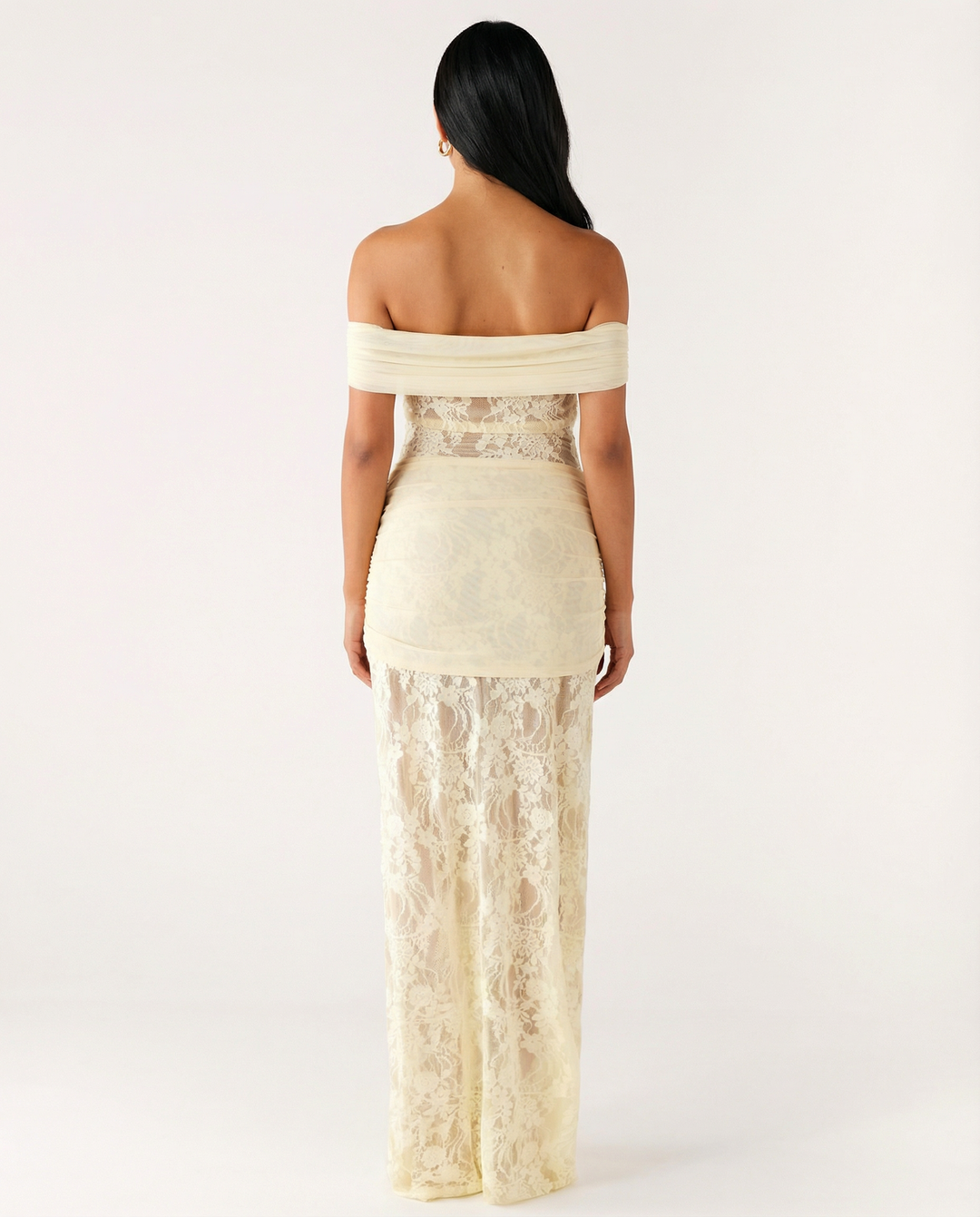 Krystal | Maxi Dress with Lace Panel and Twist Knot Detail