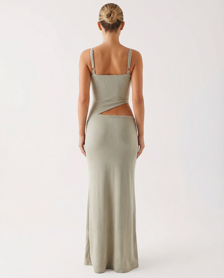 Erica | Bodycon Maxi Dress with Ruched Cut-Out Detail