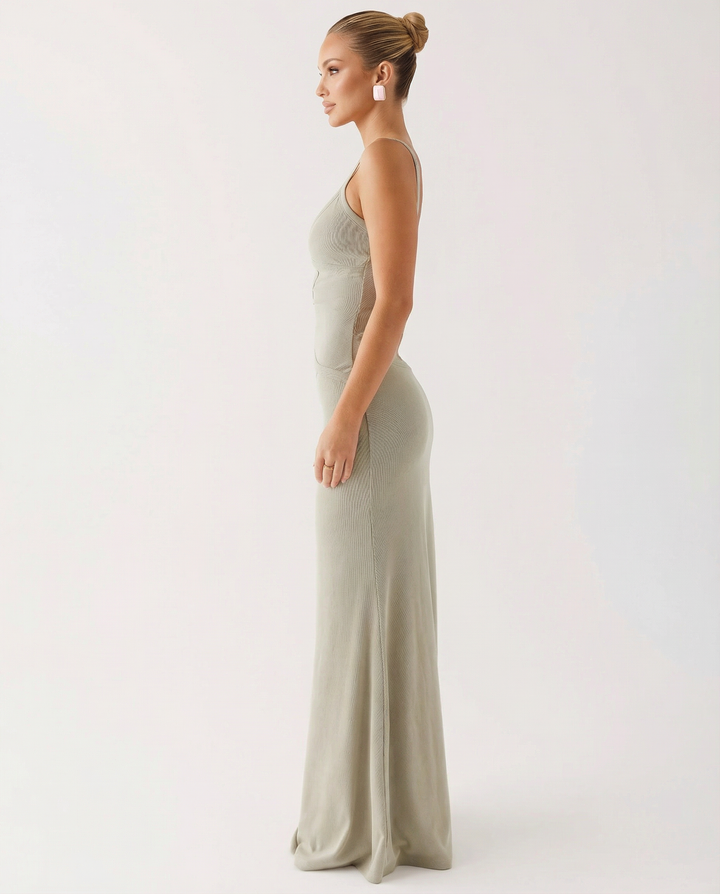 Erica | Bodycon Maxi Dress with Ruched Cut-Out Detail