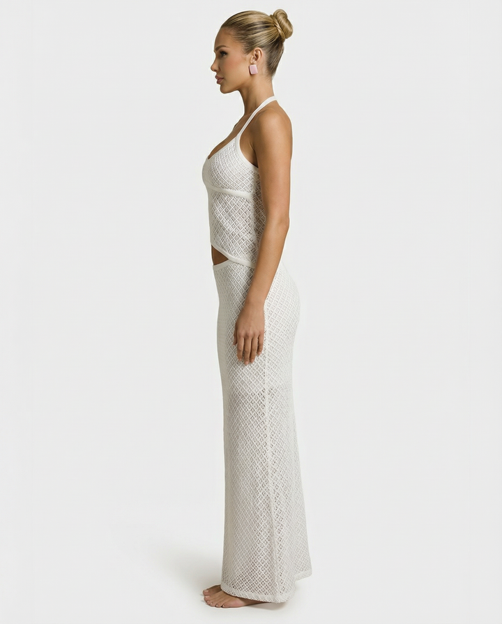 Erica | Bodycon Maxi Dress with Ruched Cut-Out Detail