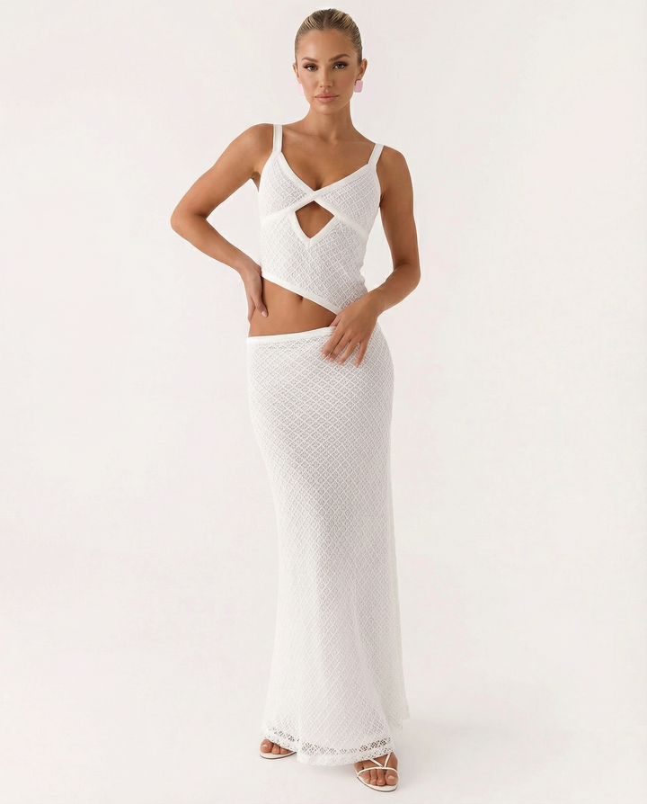 Erica | Bodycon Maxi Dress with Ruched Cut-Out Detail
