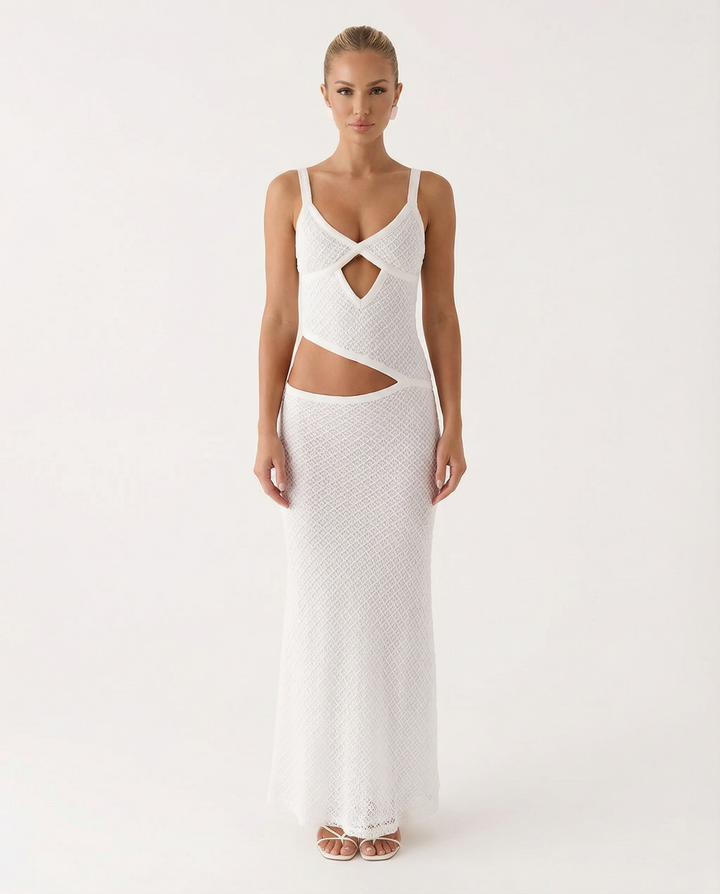 Erica | Bodycon Maxi Dress with Ruched Cut-Out Detail