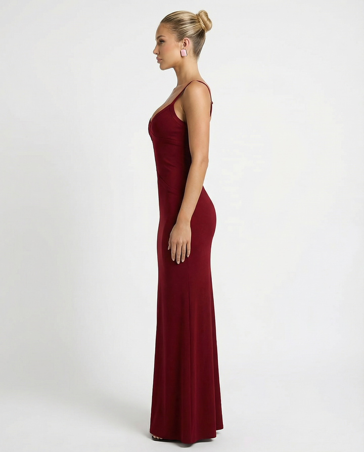 Erica | Bodycon Maxi Dress with Ruched Cut-Out Detail