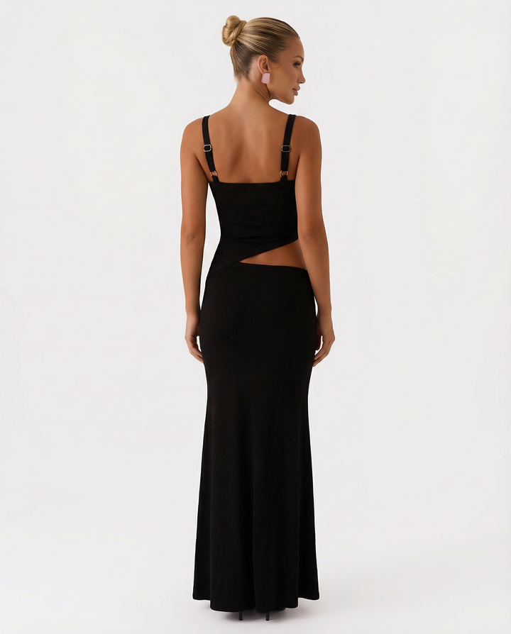 Erica | Bodycon Maxi Dress with Ruched Cut-Out Detail