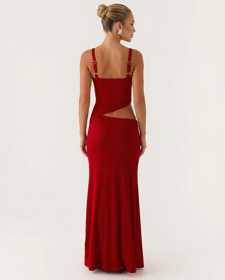 Erica | Bodycon Maxi Dress with Ruched Cut-Out Detail