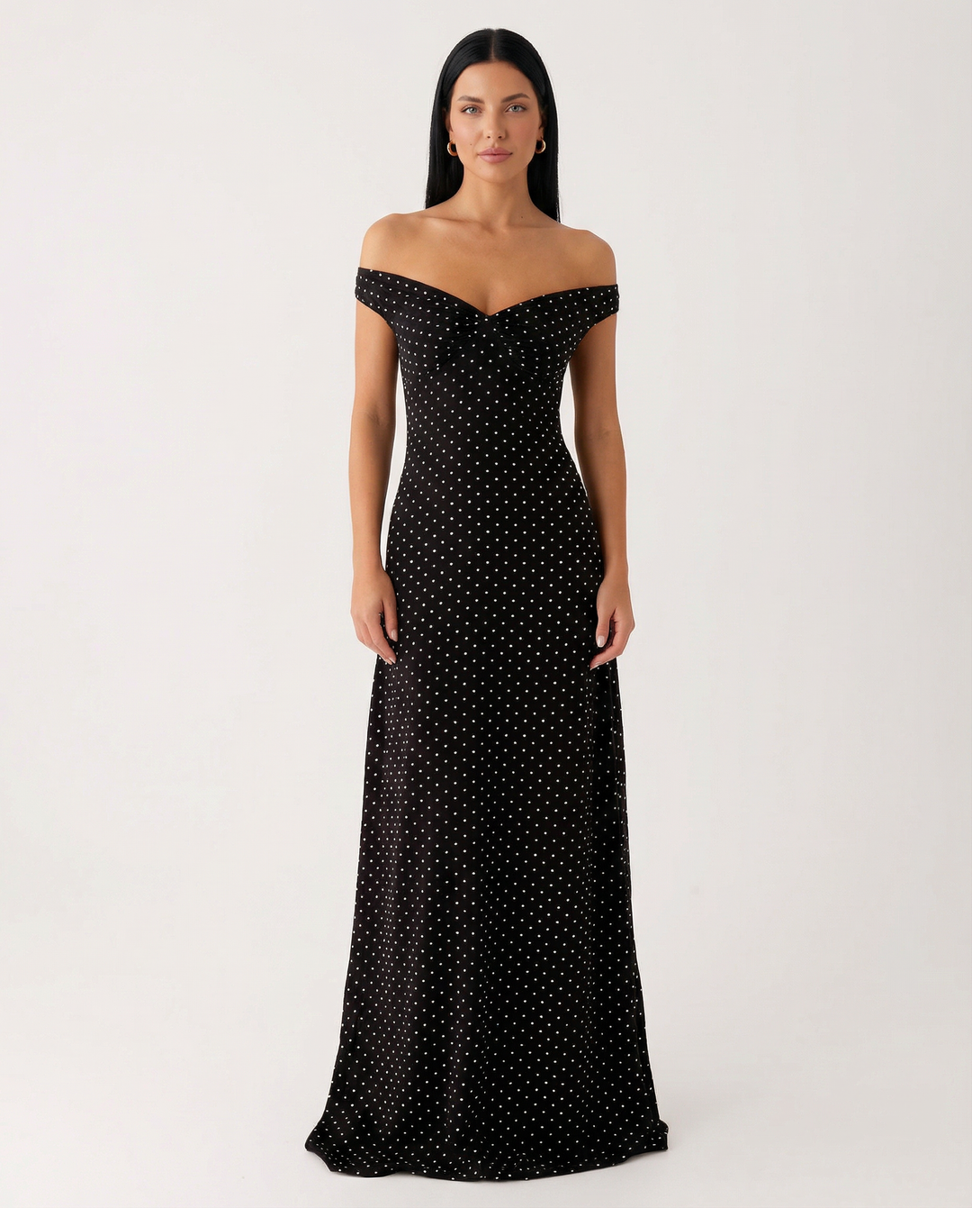 Eileen | Off-Shoulder Maxi Dress with Sweetheart Neckline