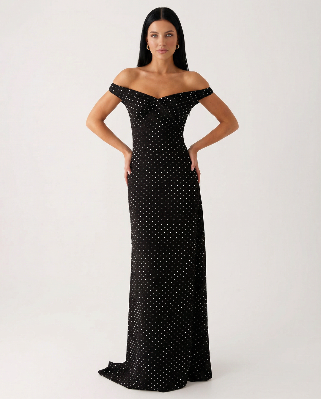 Eileen | Off-Shoulder Maxi Dress with Sweetheart Neckline