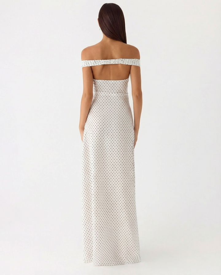 Eileen | Off-Shoulder Maxi Dress with Sweetheart Neckline