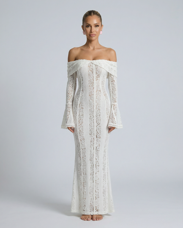 Kerry | Off Shoulder Lace Maxi Dress