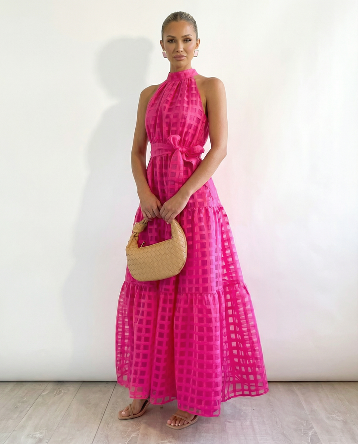 Paige | Maxi Dress with Halter Neck and Tie Waist