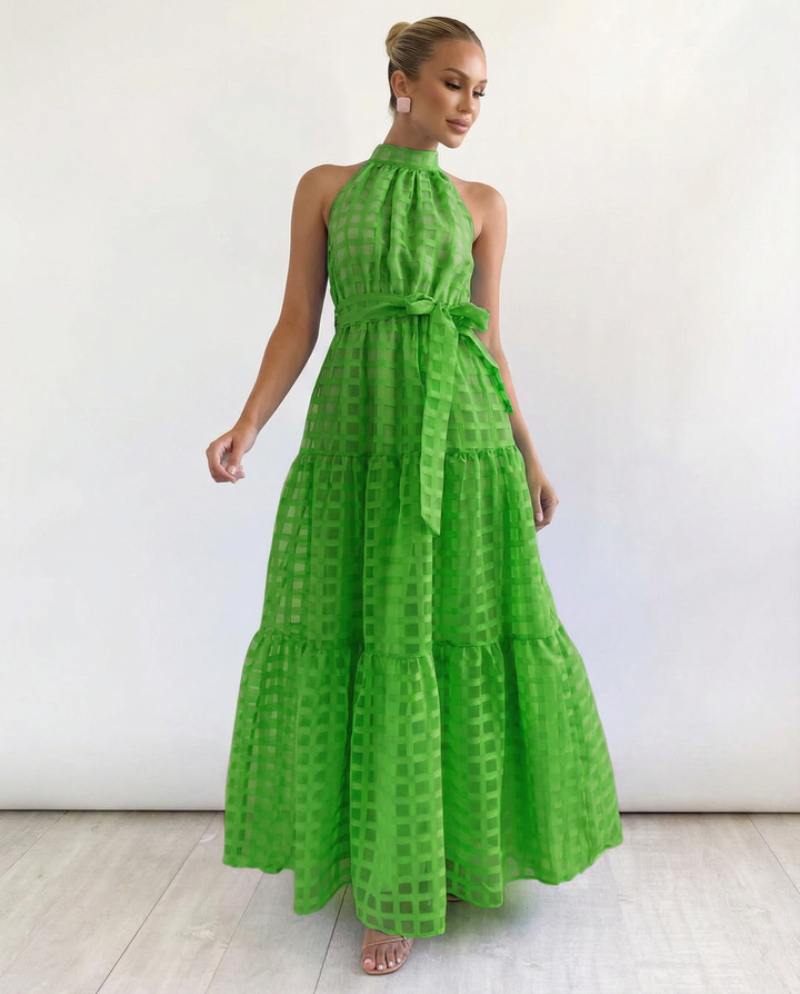 Paige | Maxi Dress with Halter Neck and Tie Waist