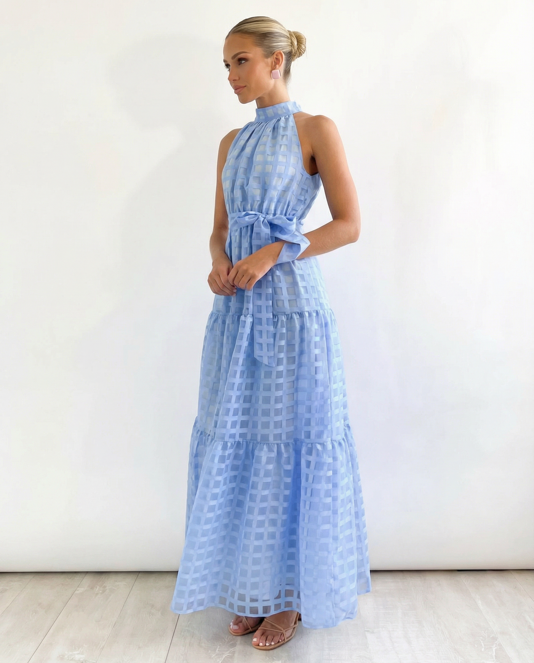 Paige | Maxi Dress with Halter Neck and Tie Waist