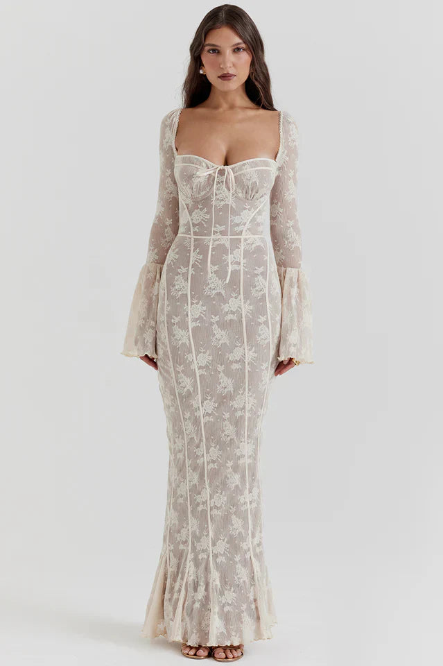 Deana | Maxi Dress with Lace Corset Bodice