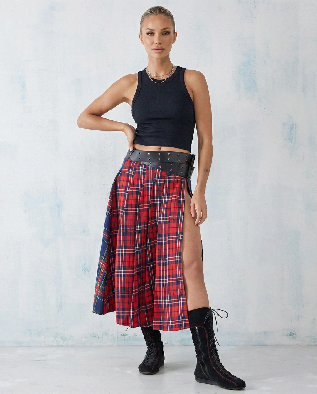 Kim | Maxi Kilt with Pleated Design