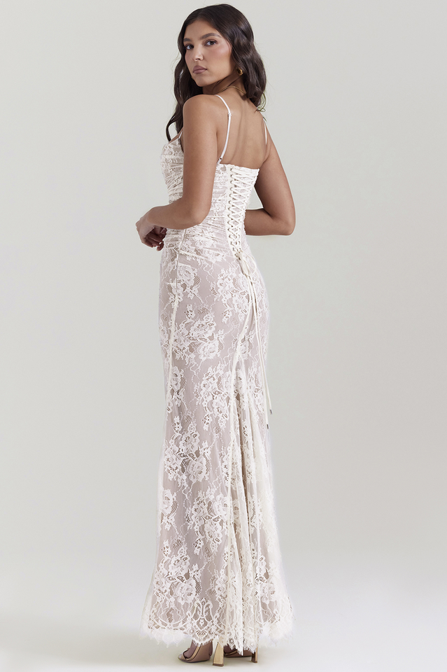 Marcella | Lace Maxi Dress with Corset Back