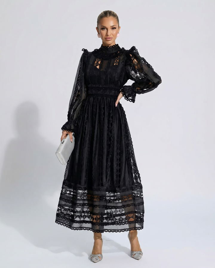 Juliet | Midi Lace Dress with Long Sleeves
