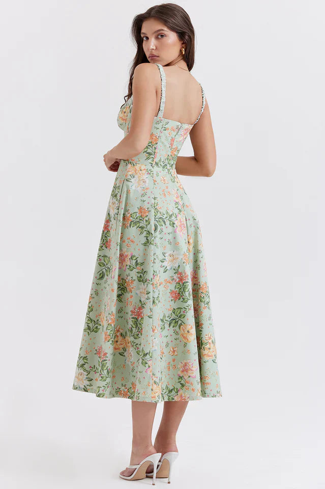 Claire | Midi Sundress with Bustier Bodice