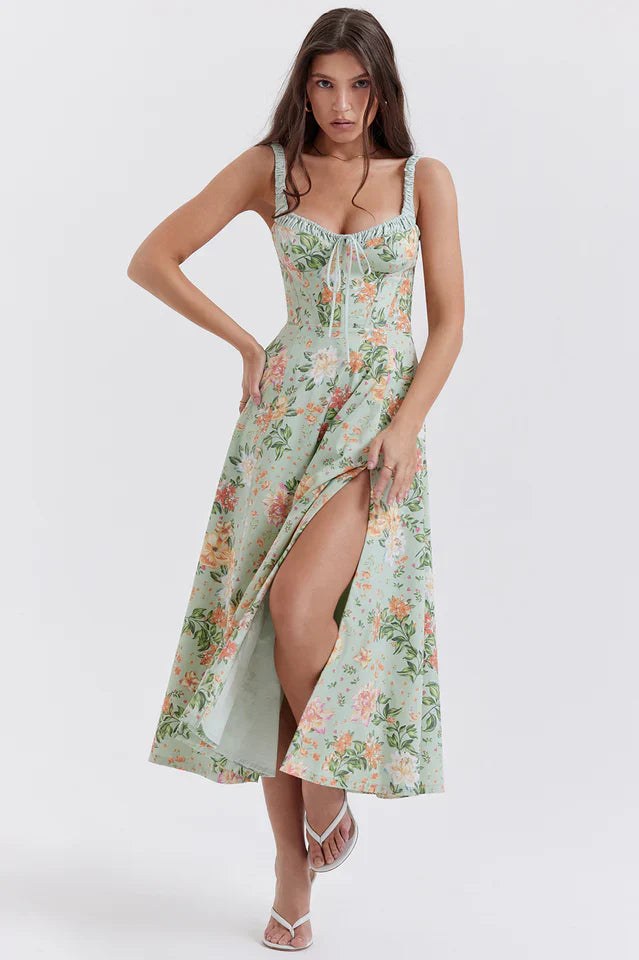 Claire | Midi Sundress with Bustier Bodice