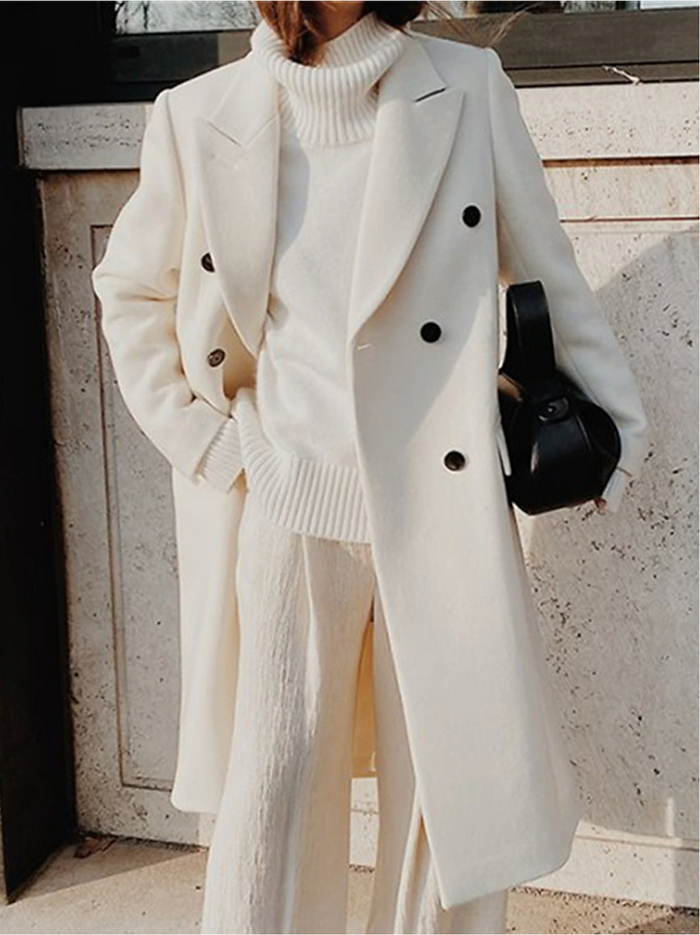 Women's Double-Breasted Trench Coat with Belt